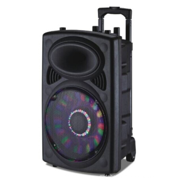 Big Power Mobile Square Trolley Speaker with Lithium Battery Wireless Microphone for Outdoor Party 6814D